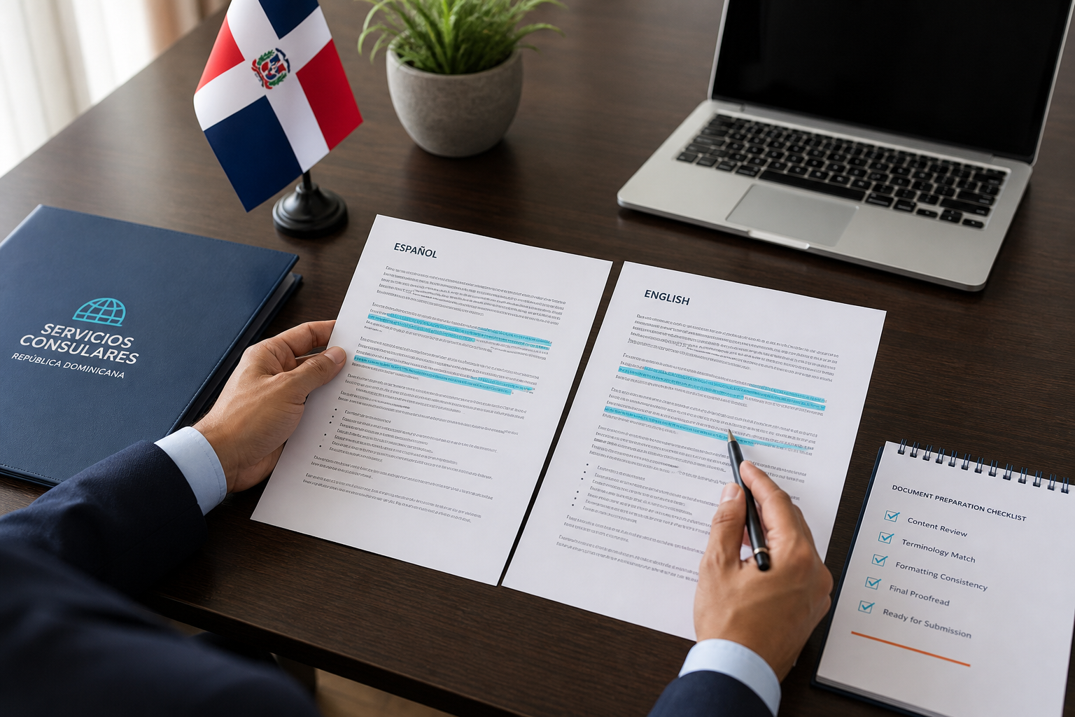 Revisión profesional de documentos en español e inglés para un proceso internacional